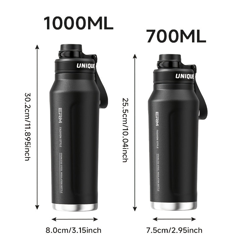 A Stainless Steel Thermos That Keeps Drinks Hot Or Cold for 24 Hours, Equipped with a Straw And a Portable Strap, Suitable for Outdoor Activities And Camping, Compatible with Various Bike Frames