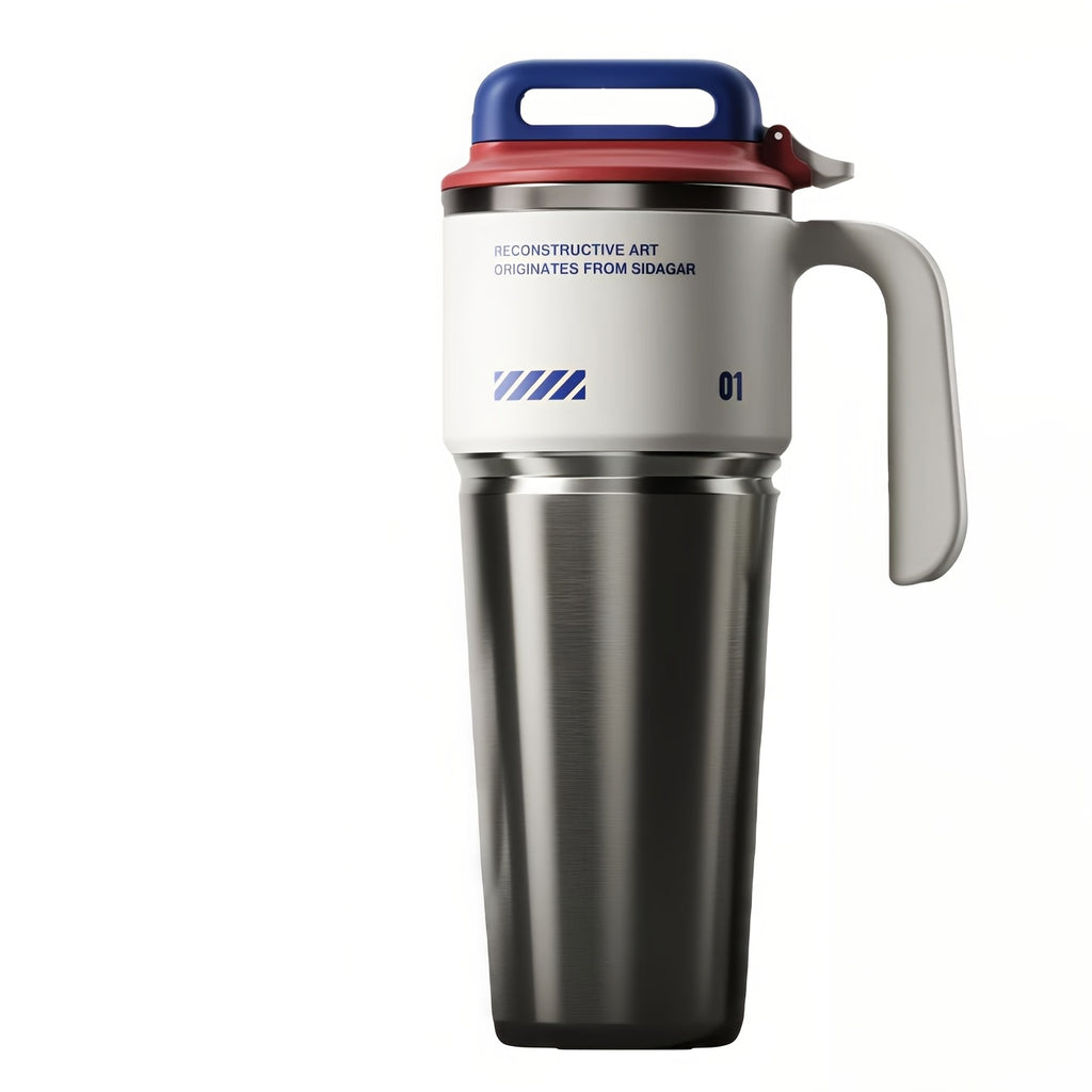 34Oz\u002F1000Ml High-Capacity Vacuum-Sealed Tumbler - Made with 304 Stainless Steel Liner, Includes Straw & Handle, Leak-Resistant Matte End, Ideal for Hot & Cold Beverages, Perfect for School, Office, Outdoor Activities & Travel