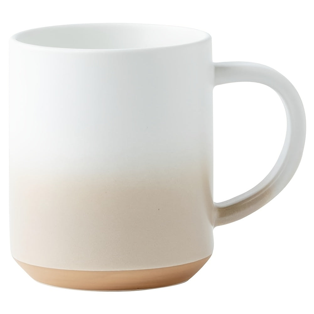 1pc Large Ceramic Coffee Mug Suitable for Home & Office, Suitable for Mike Cups, Gradient Matte Suitable for Oatmeal Cup with Handle, Vintage Brown & White Design, Dishwasher Suitable for Tea\u002FCoffee, Ideal Gift for Christmas, Birthdays