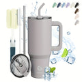 BIGRD • 40oz\u002F1182ml Stainless Steel Water Flask • Double-Wall Vacuum Insulated Leakproof • Hot\u002FCold Car Cup with Straw & Handle • Anti-Slip Base & Dual Silicone Mouthpiece • for Travel, Gym, Dish